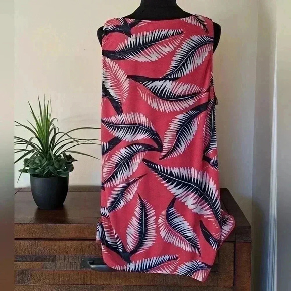 ❤️ N.W.D New Woman Design  Tropical Print Leaf Sleeveless Top Women's Size 3x - Picture 6 of 10